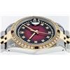 Image 5 : Rolex Mens 2 Tone 14K Lugs Red Vignette Diamond String & Ruby Datejust Wristwatc