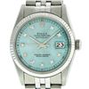 Rolex Mens Stainless Steel Ice Blue Diamond Datejust Wristwatch