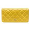 Chanel Yellow Quilted Leather Yen Wallet