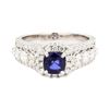 Image 2 : 1.86 ctw Sapphire and Diamond Ring - 14KT White Gold