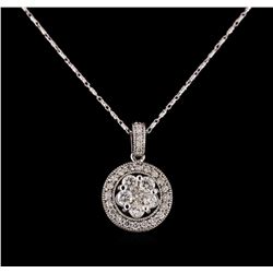 14KT White Gold 1.07 ctw Diamond Pendant With Chain