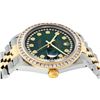 Image 3 : Rolex Mens 2 Tone 14K Green String Princess Cut Diamond Datejust Wristwatch