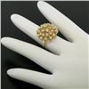 Image 7 : 14K Solid Yellow Gold 1.01 ctw 31 Round VS1 Diamond Flower CLUSTER Cocktail Ring