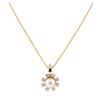 Image 1 : 0.40 ctw Diamond and Pearl Pendant with Chain - 14KT Yellow Gold