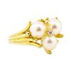 Image 1 : 0.05 ctw Diamond and Pearl Ring - 14KT Yellow Gold