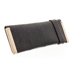 Gucci Black Snakeskin Romy Long Clutch