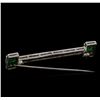 Image 2 : 0.56 ctw Emerald and Diamond Pin - 10KT White Gold