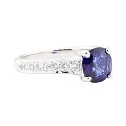 2.00 ctw Sapphire And Diamond Ring - 14KT White Gold