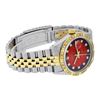 Image 3 : Rolex Mens 2 Tone 14K Red Vignette Pyramid Diamond Datejust Wristwatch