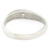 Image 6 : Men's Textured 14K White Gold Bead Set Round Diamond Solitaire Band Ring Sz 9.5