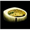 Image 3 : 0.32 ctw Emerald and Diamond Ring - 14KT Yellow Gold