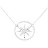 Image 1 : 0.38 ctw Diamond Starburst and Circle Pendant with Chain - 18KT White Gold