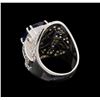 Image 3 : 6.30 ctw Sapphire and Diamond Ring - 18KT White Gold