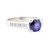 1.82 ctw Sapphire and Diamond Ring - 14KT White Gold