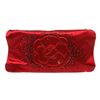 Image 2 : Chanel Red Satin Embellished Camellia Clutch Shoulder Bag