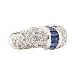 2.55 ctw Sapphire And Diamond Ring - 14KT White Gold