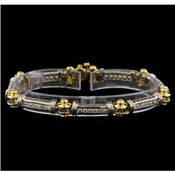 1.60 ctw Diamond Bracelet - 14KT White and Yellow Gold