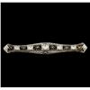 0.87 ctw Diamond Brooch - 18KT White Gold