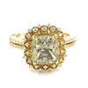 3.62 ctw Fancy Light Green and White Diamond Ring - 14KT Yellow Gold