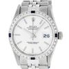 Rolex Mens Stainless Steel Silver Index Diamond & Sapphire 36MM Datejust Wristwa