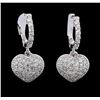 1.03 ctw Diamond Earrings - 14KT White Gold