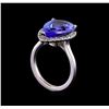 Image 4 : 5.82 ctw Tanzanite and Diamond Ring - 14KT White Gold