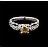 Image 2 : 1.01 ctw Brown Diamond Ring - 18KT White Gold