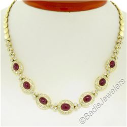 18kt Yellow Gold 14.49 ctw Ruby and Diamond Collar Statement Necklace