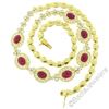 Image 2 : 18kt Yellow Gold 14.49 ctw Ruby and Diamond Collar Statement Necklace