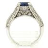 Image 6 : 14k White Gold 2.50 ctw FINE Tanzanite Solitaire Round Diamond Open Milgrain Rin