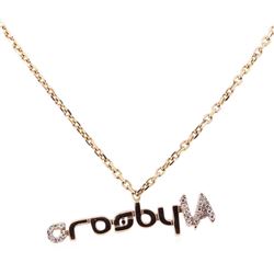 0.10 ctw Diamond "crosbyLA" Pendant with Chain - 14KT Rose Gold