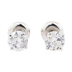 1.40 ctw Diamond Earrings - 14KT White Gold