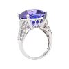 Image 4 : 13.62 ctw Tanzanite and Diamond Ring - Platinum
