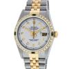 Image 1 : Rolex Mens 2 Tone 14K Silver & Emerald Diamond Datejust Wriswatch