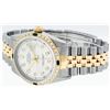 Image 3 : Rolex Mens 2 Tone 14K Silver & Emerald Diamond Datejust Wriswatch