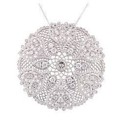 6.98 ctw Diamond Pendant And Chain - 14KT White Gold
