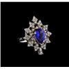 14KT White Gold 2.45 ctw Tanzanite and Diamond Ring