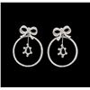 14KT White Gold 1.36 ctw Diamond Earrings