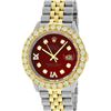 Image 1 : Rolex Mens 2 Tone Red VS 4 ctw Beadset Diamond Datejust Wristwatch with Rolex Bo