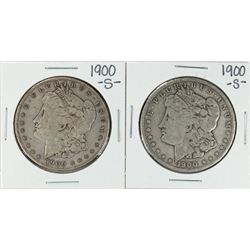 Lot of (2) 1900-S $1 Morgan Silver Dollar Coins