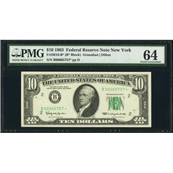 1963 $10 New York Federal Reserve STAR Note PMG 64