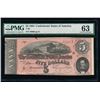 Image 1 : 1864 $5 Confederate States of America Note PMG 63