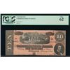 Image 1 : 1864 $10 Confederate States of America Note PCGS 62