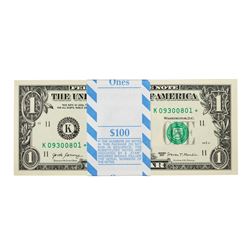 Pack of (100) Consecutive 2017 $1 Federal Reserve STAR Notes Dallas