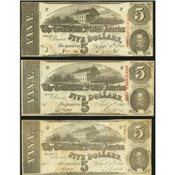 1863 $5 Confederate States of America Notes