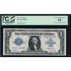 1923 $1 Silver Certificate PCGS 64