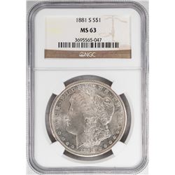 1881-S $1 Morgan Silver Dollar Coin NGC MS63