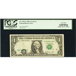 1981A $1 Shifted Black Portion of Third Printing Error Note PCGS 25PPQ