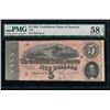 Image 1 : 1864 $5 Confederate States of America Note PMG 58EPQ