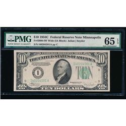 1934C $10 Minneapolis Federal Reserve Note PMG 65EPQ